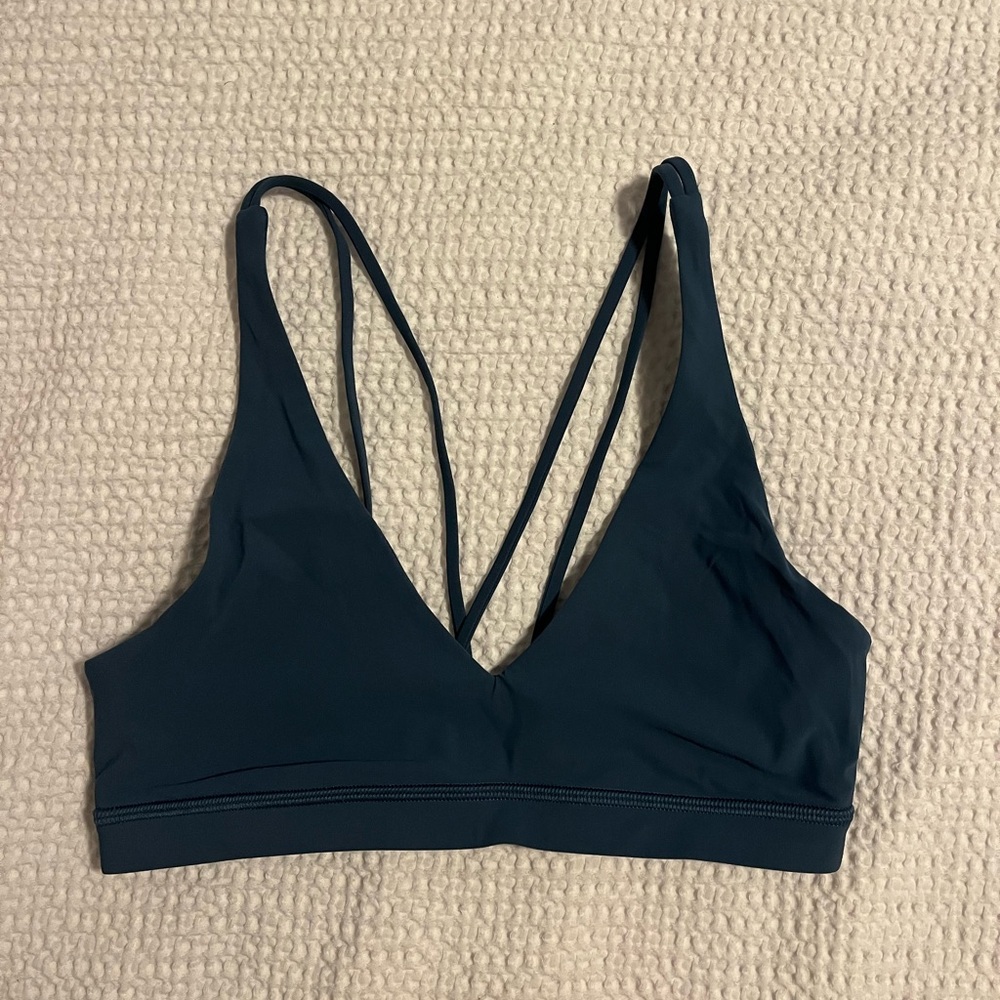 Lululemon Teal Green Triangle Flattering Sports Bra